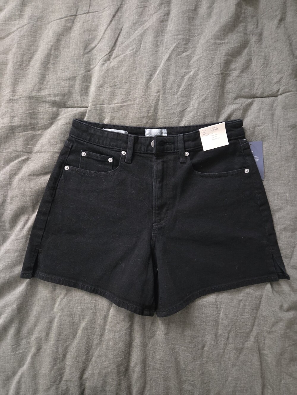 High-rise A Line Denim Shorts